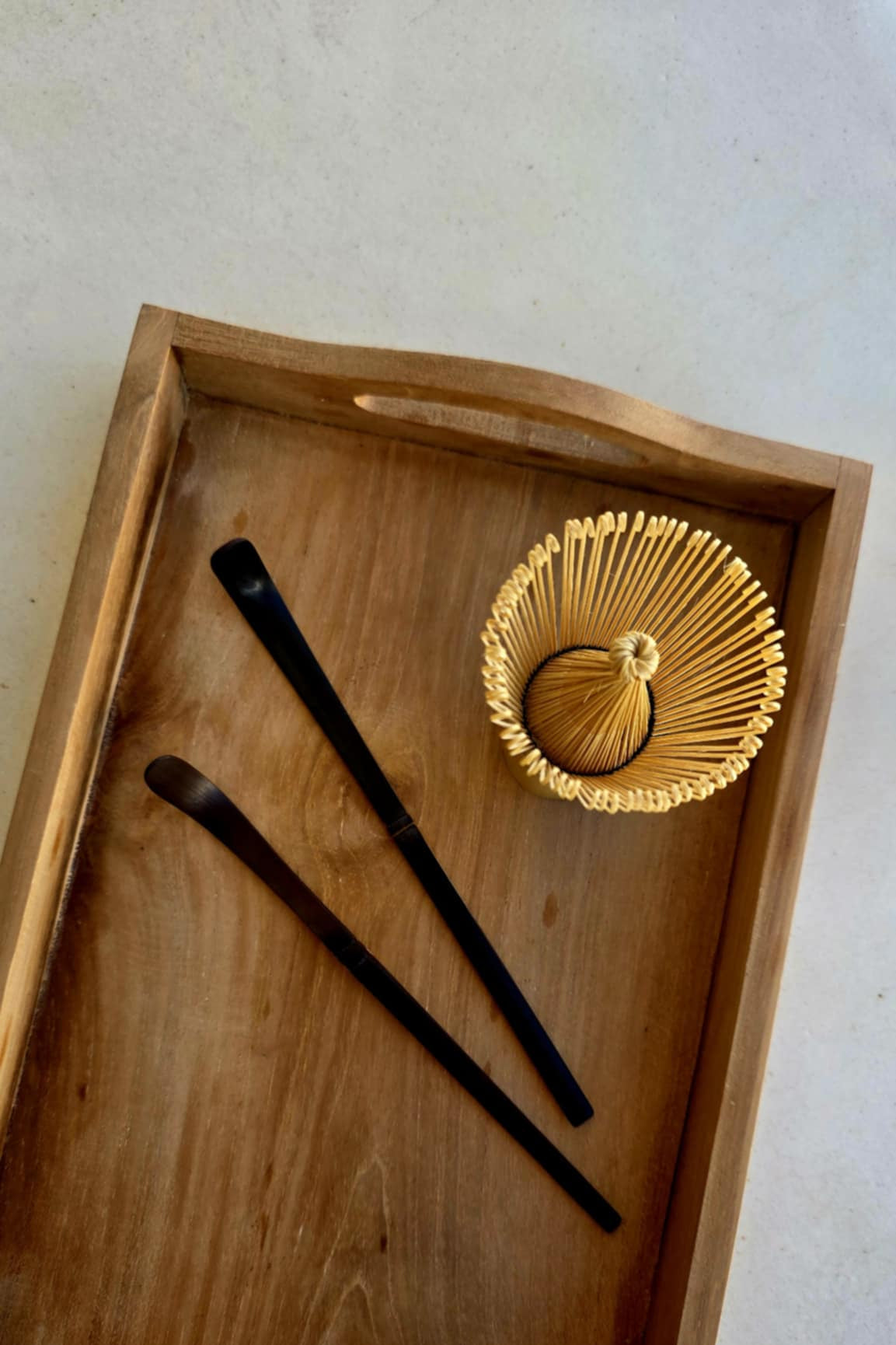 Cuillère à matcha traditionnelle (CHASHAKU) en bambou foncé